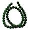 Dyed Natural Yellow Jade Beads, Dark Green, Round, about 10mm in diameter, hole: 1mm, about 40 pcs/strand, 16 inch