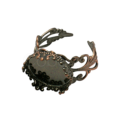 Cuff Brass Ring Cabochon Settings KK-G020-R-1