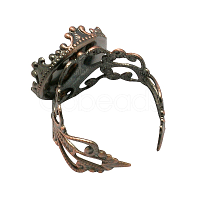 Cuff Brass Ring Cabochon Settings KK-G020-R-1
