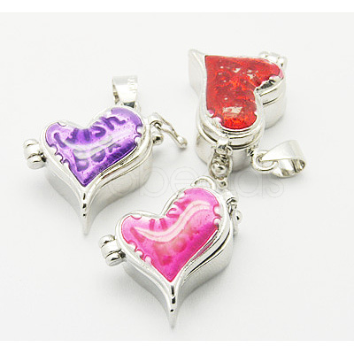 Brass Prayer Box Pendants KK-Q200-M-1