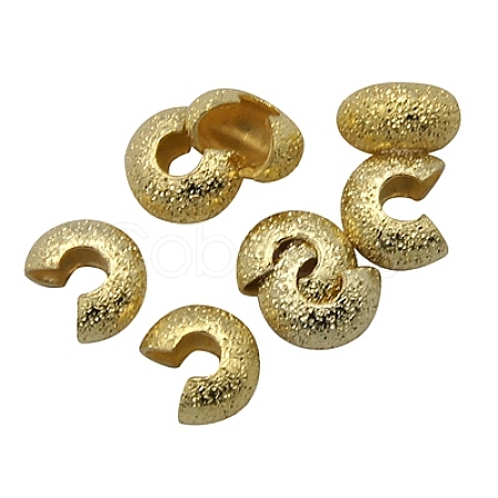 Brass Crimp Beads Covers KK-G015-G-1