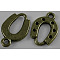 Tibetan Style Alloy Horseshoe Pendants, Lead Free and Cadmium Free, Antique Bronze, 17.5x11x3mm, Hole: 1.5mm