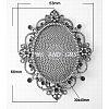 Alloy Oval Cabochon Settings PALLOY-A17035-AS-1