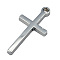 Alloy Pendants, Cadmium Free & Lead Free, Cross, Platinum, 13x26x2mm, Hole: 2mm