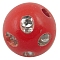 Opaque Acrylic Beads, Metal Enlaced, Round, Red, 8mm, Hole: 2mm, about 2300pcs/500g