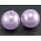 Imitation Pearl Acrylic Beads, Dyed, Round, Lilac, 10x9.5mm, Hole: 2.5mm, about 1070pcs/pound