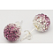 925 Sterling Silver Austrian Crystal Rhinestone Ear Stud, Round, 256_Lilac, 20x10x1mm