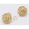 Gifts for Her Valentines Day 925 Sterling Silver Austrian Crystal Rhinestone Ball Stud Earrings for Girl, Round, 246_Lt. Colorado Topaz, 17x8mm