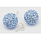 Sexy Valentines Day Gifts for Her Sterling Silver Austrian Crystal Rhinestone Ball Stud Earrings, 211_Light Sapphire, about 6mm in diameter, 15mm long, pin: 0.8mm thick