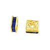 Brass Rhinestone Spacer Beads RB-A013-6x6-05G-1