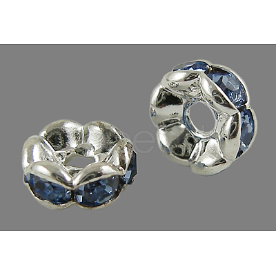 Brass Rhinestone Spacer Beads RB-A014-L12mm-04S-1