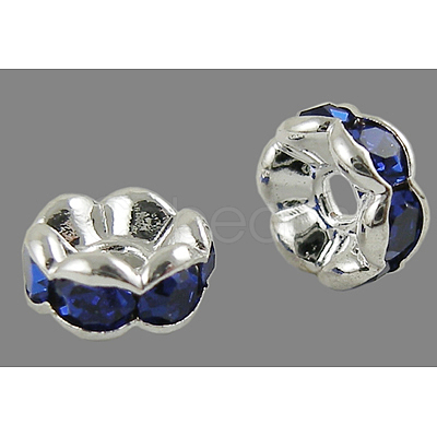 Brass Rhinestone Spacer Beads RB-A014-L6mm-05S-1