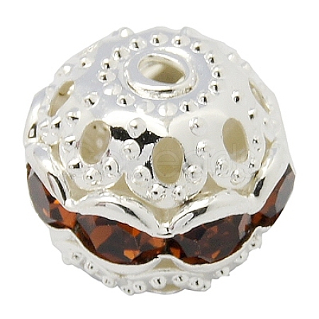 Brass Rhinestone Beads RB-A011-10mm-17S-1