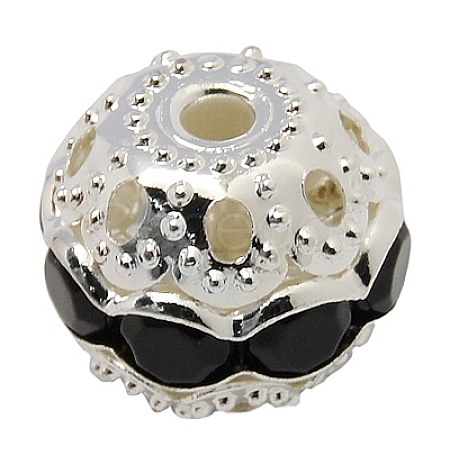 Brass Rhinestone Beads RB-A011-8mm-02S-1