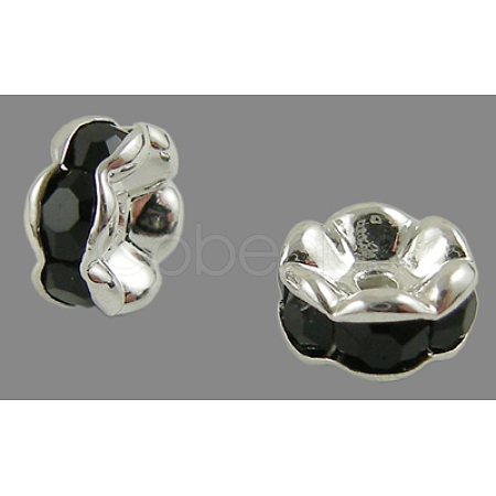 Brass Rhinestone Spacer Beads RB-A014-L6mm-02S-1