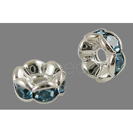 Brass Rhinestone Spacer Beads RB-A014-L6mm-03S-1