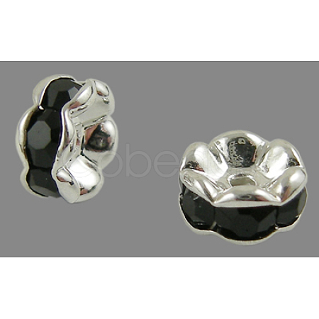 Brass Rhinestone Spacer Beads RB-A014-L8mm-02S-1