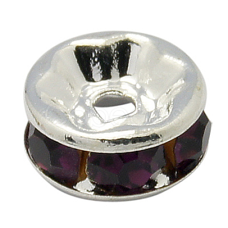 Brass Rhinestone Spacer Beads RB-A014-Z10mm-11S-1