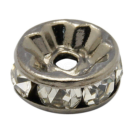 Brass Rhinestone Spacer Beads RB-A014-Z8mm-01B-1