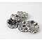 Iron Rhinestone Spacer Beads, Grade A, Rondelle, Waves Edge, Gunmetal, 8x3.5mm, Hole: 1.5mm