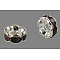 Brass Rhinestone Spacer Beads, Grade A, Wavy Edge, Silver Color Plated, Rondelle, Amethyst, 6x3mm, Hole: 1mm