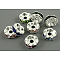 Brass Rhinestone Spacer Beads, Grade A, Wavy Edge, Silver Color Plated, Rondelle, Mixed Color, 6x3mm, Hole: 1mm