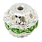 Brass Rhinestone Beads, Grade A, Round, Silver Color Plated, Green, Size: about 10mm in diameter, hole: 1.2mm