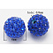 Grade A Rhinestone Pave Disco Ball Beads, for Unisex Jewelry Making, Round, Sapphire, 6mm, Hole: 0.8mm