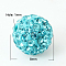 Pave Disco Ball Beads, Polymer Clay Rhinestone Beads, Grade A, Aquamarine, PP11(1.7~1.8mm), 8mm, Hole: 1mm