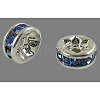 Brass Grade A Rhinestone Spacer Beads RSB034NF-14-1
