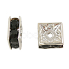 Brass Rhinestone Spacer Beads RSB071NF-04S-1