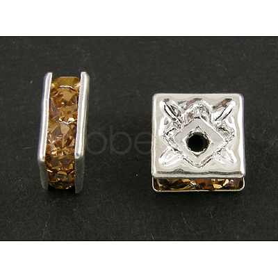 Brass Rhinestone Spacer Beads RSB074NF-05S-1
