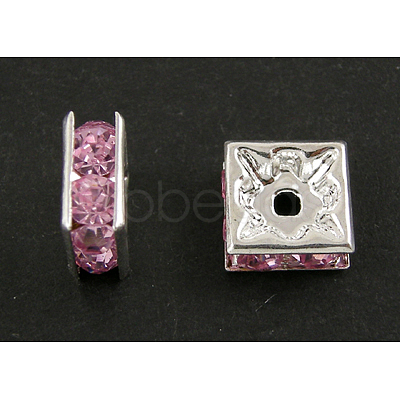 Brass Rhinestone Spacer Beads RSB074NF-07S-1