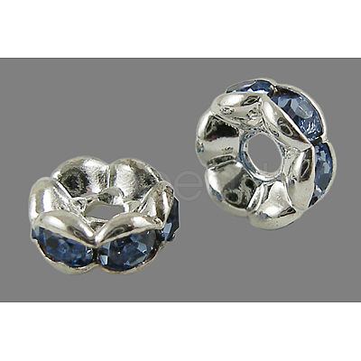 Grade A Brass Rhinestone Spacer Beads RSB160NF-14-1