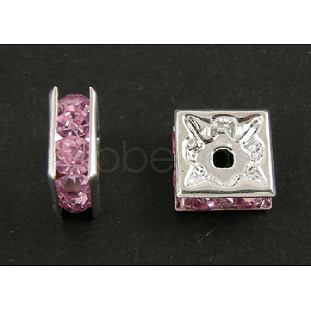Brass Rhinestone Spacer Beads RSB071NF-07S-1