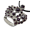 Rhinestone Pendants, Cadmium Free & Lead Free, with Alloy Findings, Crown, Platinum, Indigo, 31x29x10mm, Hole: 3mm