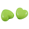 Opaque Acrylic Beads, Heart, Green Yellow, 10x11x6mm, Hole: 2mm, about 1267pcs/500g