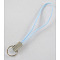 Mobile Phone Strap, Colorful DIY Cell Phone Straps, Alloy Ends with Iron Rings, Sky Blue, 6cm