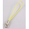 Mobile Phone Strap, Colorful DIY Cell Phone Straps, Alloy Ends with Iron Rings, Yellow, 6cm