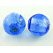 Handmade Silver Foil Glass Beads, Round, Blue, about 10mm in diameter, hole: 1.5~2mm