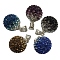 Austrian Crystal Charms, With Sterling Silver Clasps, Round, Mixed Color, 16mm, Hole: 3.5mm