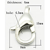 Tarnish Resistant 304 Stainless Steel Lobster Claw Clasps STAS-Q048-3-1