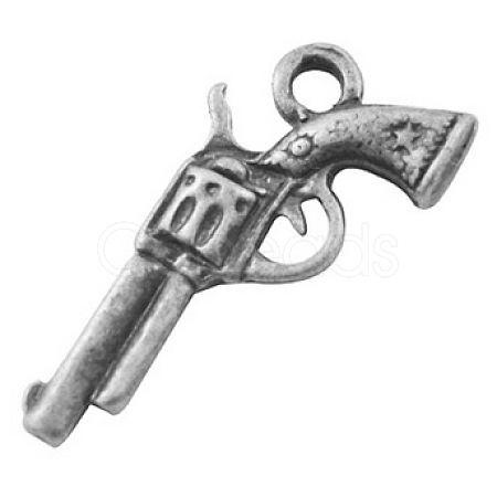 Zinc Alloy Gun Necklace Pendants TIBEP-EA11007YKG-AS-LF-1