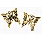 Tibetan Style Alloy Pendants, Lead Free,Cadmium Free and Nickel Free, Butterfly, Antique Golden, 25x26x2mm, Hole: 2mm