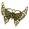 Tibetan Style Big Butterfly Pendant Rhinestone Settings, Antique Bronze, Lead Free & Cadmium Free, 55x43x2mm, Hole: 6mm, about 120pcs/1000g