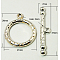 Tibetan Style Toggle Clasps, Lead Free & Cadmium Free & Nickel Free, Platinum Color, Size: Ring: about 21mm wide, 26mm long, hole: 2mm, Bar: about 7mm wide, 37mm long, hole: 2mm