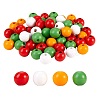 200Pcs 4 Colors Painted Natural Wood Beads WOOD-SZ0001-06-1