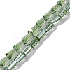 Transparent Electroplate Glass Beads Strands EGLA-H107-02A-PL04-1