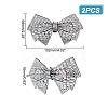 Glass Rhinestone Bowknot Shoe Decorations AJEW-WH0323-24B-4
