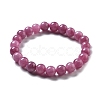 Natural Dyed & Heated Chalcedony Beaded Stretch Bracelets for Women Men BJEW-F483-06-4